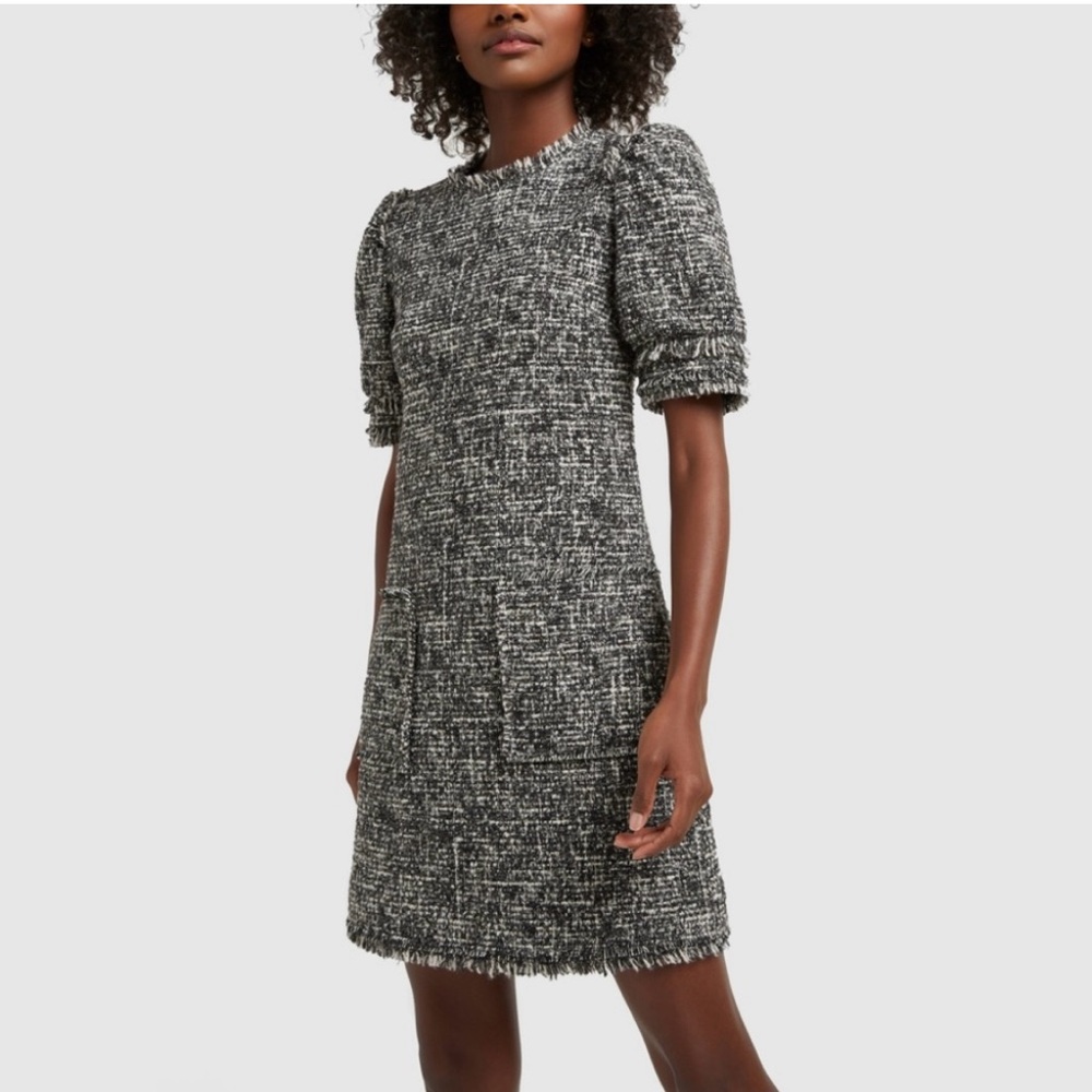G label by goop tweed Marina puff sleeve dress